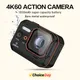 CERASTES Action Camera 4K60FPS With Remote Control Screen Waterproof Sport Camera drive recorder