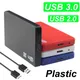 Plastic 2.5" SATA to USB 3.0/2.0 HDD Enclosure Mobile Hard Drive Disk Cases For SSD External Storage