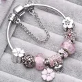 BAOPON Dropshipping Vintage Silver Color Charms Bracelets for Women DIY Crystal Beads Brand