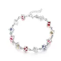 925 Sterling Silver Bracelets Women Lady Wedding Gift Jewelry Fashion Charm Colorful Zircon Crystal