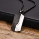 Vnox Stylish Dog Tag Neklaces for Men Jewelry Waterproof Stainless Steel Geometric Pendant with CZ