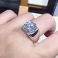 HOYON 5 Carat Diamond Style Ring Hearts and Arrows PT950 Color Moissanite Open Size Ring for Men and