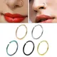 1PC Fake Piercing Nose Hoop Ring Labret Lip Ring Rook Piercing Stainless Steel Tragus Fake Earrings