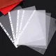 100pcs 11holes Transparent Plastic Punched File Folders for A4 Documents Sleeves Leaf Documents Bag