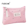 FUDEAM Flower Print Canvas Women Makeup Bag Toiletries Organize Zipper Bag Travel Wash Pouch