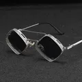 Steampunk Sunglasses New Retro Men Ladies Metal Hollow Frame Fashion Glasses Brand Designer High