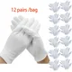 24Pieces/12 Pairs White Labor Insurance Cotton Cloth Thin Etiquette Wenwan Quality Inspection Gloves