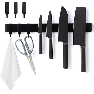 Silver Black 30 40 50 cm Magnetic Knife Holder Stainless Steel Wall Mount Magnet Knife Strip Bar