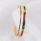 Double Layer Cuff Bangle Bracelet Gold Color Copper Multi Color Rainbow Bangles for Women Girls