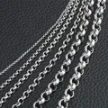 Fashion Stainless Steel Chain Round Pearl Necklace Men And Women Necklace Long Sweater Chain With