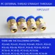 10PCS BSPT PC6-01 PC6-02 PC8-02 PC10-02 Air Connectors Male Hose Quick Release Fittings Straight