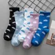 Socks Female Sky Blue Small Fresh White Cloud Student Sports Tide Socks Female Couple Hip-hop