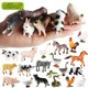 New 12pcs Farm Animal Figurines Poultry Sets Action Figures Horse Cow Dog Duck Sheep Cock Model