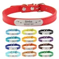 Personalized Dog Collar Name Carved 16 Colors Solid PU Leather Collar For Small Medium Large Dogs