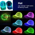 LED Fiber Optic Luminous Women Men Lovers Baseball Cap Music Festival Xmas Halloween Hip Hop Black