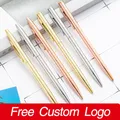 Simple Metal Ballpoint Pen Rose Gold Student Pens Advertising Personality Gift Pen Custom Logo