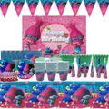 Magic Hair Trolls Birthday Party Supplplies Baby Shower Trolls Party Supplies Cup Plate Flag Hat