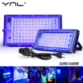 50W 100W UV Flood Light AC 220V Outdoor Floodlight 395nm 400nm Ultraviolet Fluorescent Stage Lamp