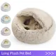 Winter Long Plush Pet Cat Bed Round Cat Cushion Cat House 2 In 1 Warm Cat Basket Cat Sleep Bag Cat