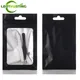 100PCS Matte Black Aluminum Foil Window Ziplock Bag DIY Matcha Cocoa Green Tea Snack Candy Powder Hardware Gift Hanging Pouches