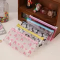 Kawaii Sanrio Pencil Bag Melody Kuromi Snack Transparent Pen Bag Student Storage Zipper Bag School