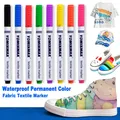 8Pcs Waterproof Permanent Color Fabric Textile Marker Pen For T Shirt Shoes Clothes Wood Stone DIY