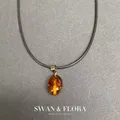 Natural Amber Pendant Necklace Fine Jewelry Handmade Stones Wholesale Healing Energy Gift Lucky