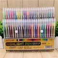 12/24/36/48 Color Set Glitter Metallic Highlighter Gel Pen 1.0mm Art Marking Painting Drawing