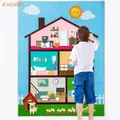 98Pcs Build My House Felt Story Board Set Montessori Toy Bookshelf Sofa Chair Preschool Early