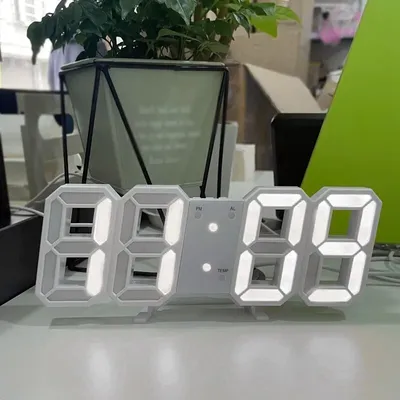 3D LED Digital Clock Luminous Fashion Wall Clock Multifunctional Creative USB Plug in Electronic