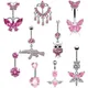 Romantic Pink Belly Piercing Buckle Umbilical Nail Cat Head Dragonfly Pistol Butterfly Belly Button