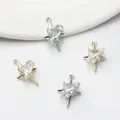 Zinc Alloy Charms Handmade Crystal Heart Star Cross Charms 6pcs/lot For DIY Charms Jewelry Making