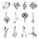 925 Sterling Silver Charms Beads Original Music Notes Piano Headphone Charm Fit Pandora Bracelet