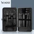 Black Nail Clipper Set Stainless Steel Manicure Nail Scissors Pedicure Kit Nippers Trimmer Care Tool