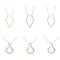 1PC Fashion Necklace Geometric Simple Ring Holder Ring Pendant Necklace for Man Women Jewelry Silver