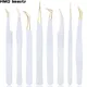 1Pc White-gold Anti-Static Tweezers For Eyelash Extension Eyebrow Stainless Steel Set Beauty