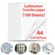 10/20/30/40/50/100 Sheets Sublimation Heat Transfer paper A4 Sublimation Printing Paper for