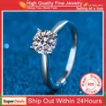 Certified 18K White Gold Filled Engagement Rings For Women 2CT Round Brilliant Zirconia Diamond