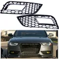 Front Bumper Fog Light Grill Trim Covers Honeycomb RS4 Style For Audi A4 B8.5 Facelift Models 2013