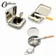 Square Round Ashtray Outdoor Travel Mini Ash Tray With Lids Stainless Steel Sealed Outdoor Ashtray
