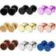 1Pair Wood Ear Stud Earring Men 6-14mm Stainless Steel Men Earring Stud Wood Fake Ear Plug Gauge