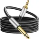 Nku 6.5mm 1/4 inch TS Mono to 3.5mm 1/8 inch TRS Stereo Interconnect AUX Adapter Audio Cable Mono to