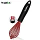 Walfos 8.5" Red Silicone Whisk Stainless Steel Wire Whisk Heat Resistant Kitchen Whisks for