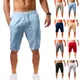 Oversized Casual Soild Shorts Men Summer Cotton Linen Shorts Man Breathable Sport Beach Shorts Gym