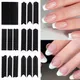 6Pcs French Manicure Strips French Tips Guides Nail Sticker Wave Lines Tape Decals Airbrush Stencils