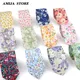New Floral Tie For Men Women 100% Cotton Flower 7cm Elegant Necktie Violet Lily Of The Valley Daisy