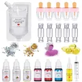 DIY Lip Gloss Kit Moisturizing Clear Lip Gloss Base Gel 100ml with Lipgloss Tubes Pigment Powder