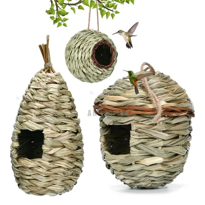 Pet Hanging bed Birds Nest Outdoor Hand-weaved Decorative Bird House Bird Cage Shelter For Garden