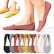 3Pairs Women Seamless Summer Breathable Silk Ankle Socks Cotton Bottom Solid Color Silicone