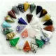 wholesale Natural stone Quartz Crystal Turquoises Opal tiger eye beads pendant Pendulum for diy